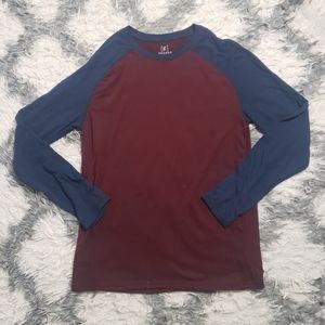 Red and blue long sleeve top